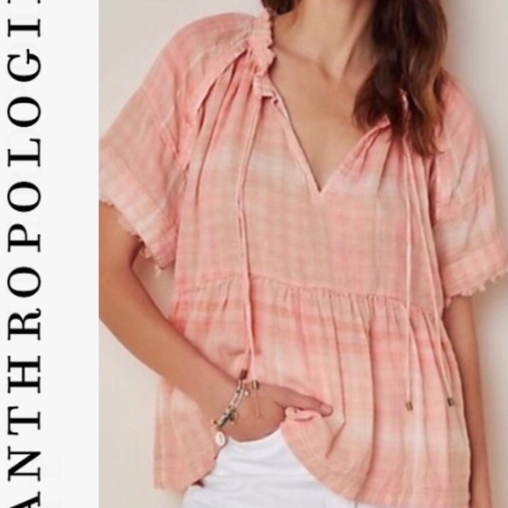 Anthropologie NWOT Pilcro Gingham Plaid Top